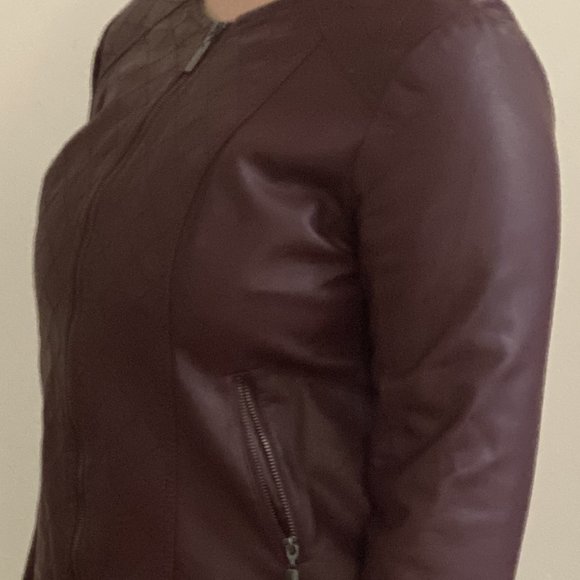 Alfani Petite Large (Burgundy) – Faux Leather Jacket - Picture 1 of 7
